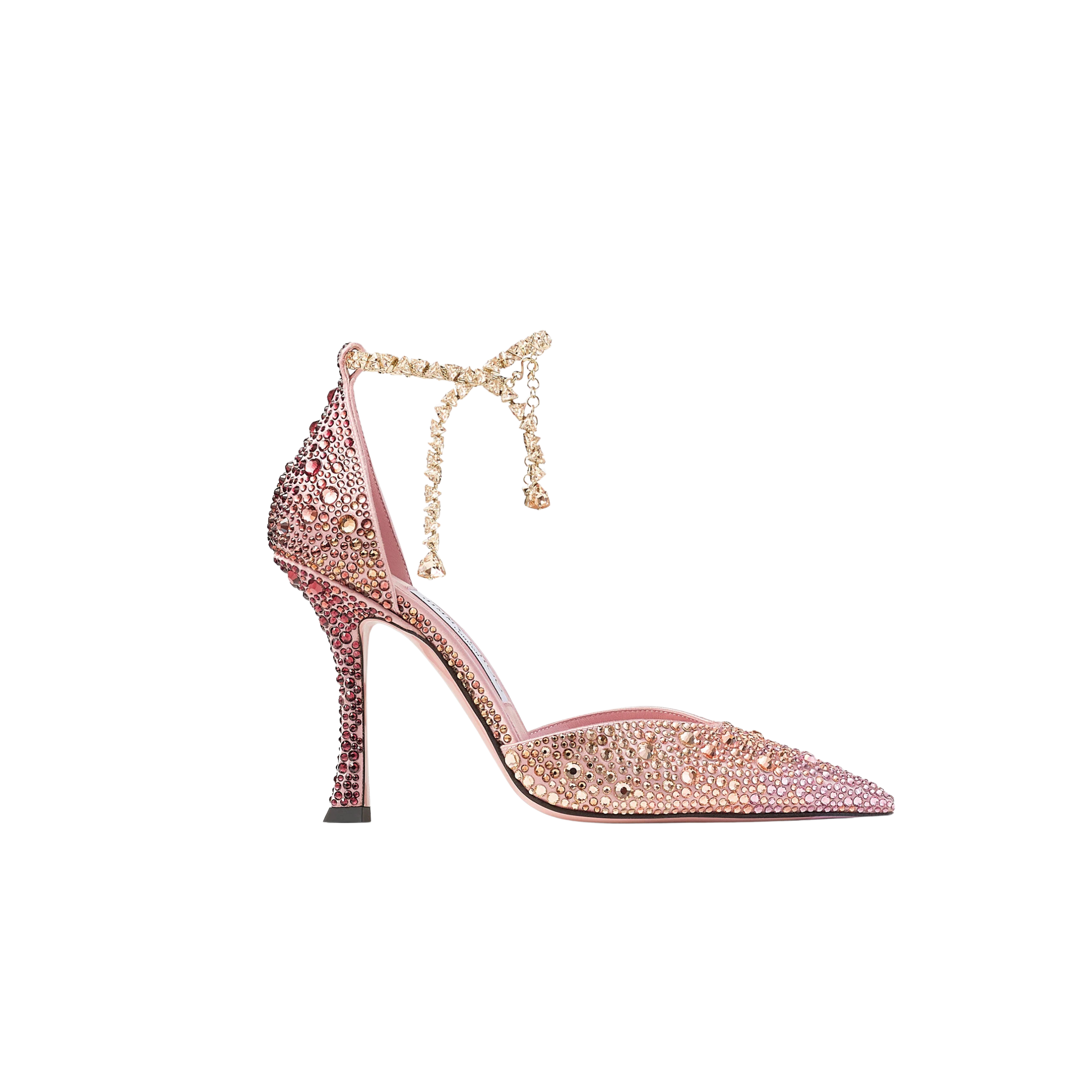 Silky Blush Satin Crystal Pumps